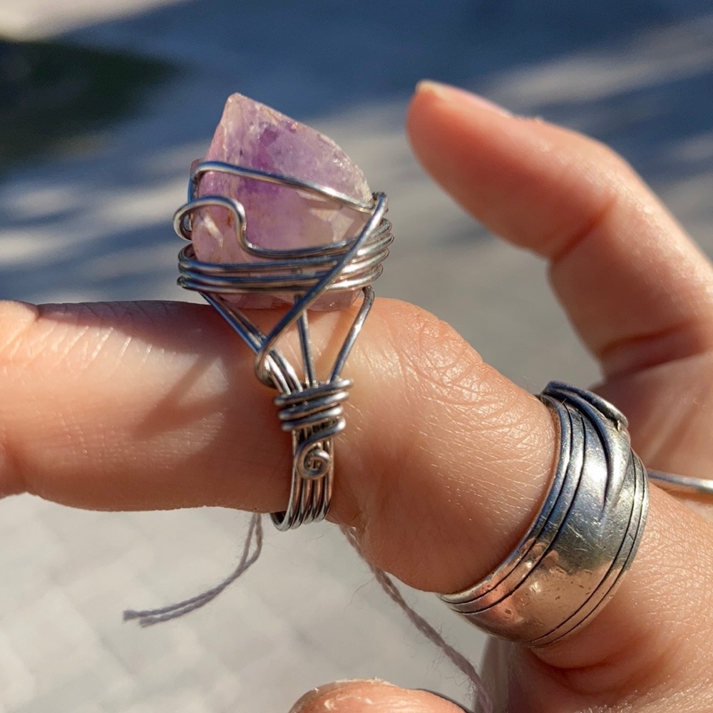 Custom Wire Wrapped Amethyst Ring